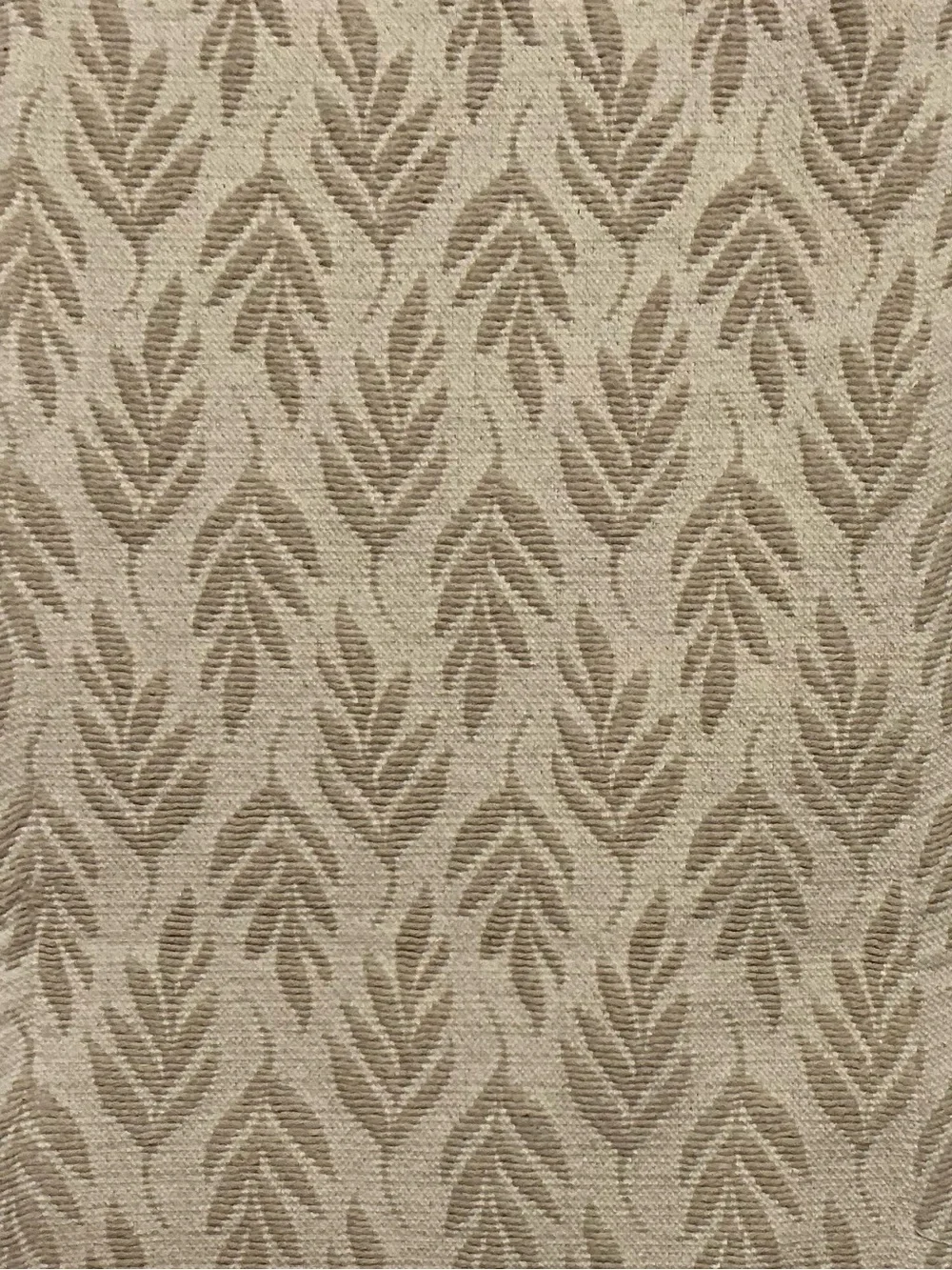 Neutral Embroidered Leaf Pattern Table Runner.